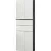 FACKELMANN Hochschrank Style BxHxT 60 x 178 x 32 cm weiß anthrazit fertig montiert