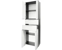 FACKELMANN Hochschrank Style BxHxT 60 x 178 x 32 cm weiß anthrazit fertig montiert
