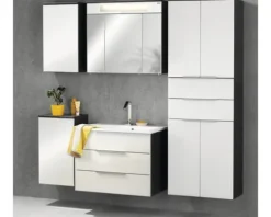FACKELMANN Hochschrank Style BxHxT 60 x 178 x 32 cm weiß anthrazit fertig montiert
