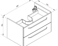 FACKELMANN Waschtischunterschrank Milano BxHxT 80 x 49,2 cm x 47,5 cm Frontfarbe asteiche holzdekor 84202