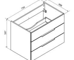 FACKELMANN Waschtischunterschrank Kara BxHxT 79,5 x 59 x 49 cm weiß montiert 80954