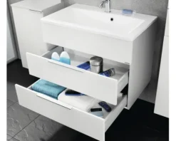FACKELMANN Waschtischunterschrank Kara BxHxT 79,5 x 59 x 49 cm weiß montiert 80954