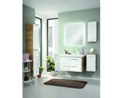 FACKELMANN Hängeschrank Milano BxHxT 30 x 68 x 15 cm Ast-Eiche weiß
