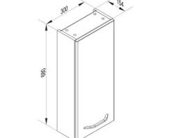 FACKELMANN Hängeschrank Milano BxHxT 30 x 68 x 15 cm Ast-Eiche weiß