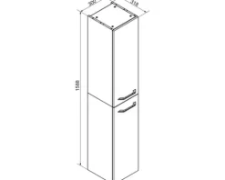 FACKELMANN Hochschrank B.clever BxHxT 30 x 159 x 32 cm weiß hochglanz weiß zerlegt
