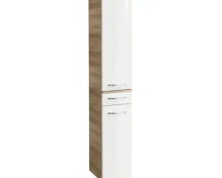 FACKELMANN Hochschrank Milano BxHxT 30 x 165,5 x 32 cm Ast-Eiche weiß