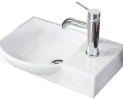 FACKELMANN Keramik Handwaschbecken A-Vero links 45 cm weiß