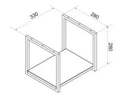 FACKELMANN Wandregal New York BxHxT 33 x 28 x 28 cm grau matt
