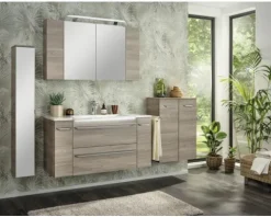 FACKELMANN Waschtischunterschrank Lu x or BxHxT 80 x 60,5 cm x 45 cm Frontfarbe esche grau holzdekor 79801