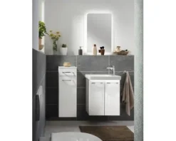 FACKELMANN Waschtischunterschrank Milano BxHxT 52 x 61 cm x 27,5 cm Frontfarbe weiß glänzend glanz 84333
