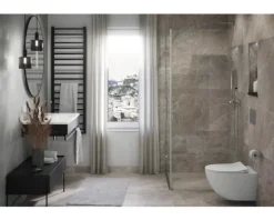 Feinsteinzeug Wand- und Bodenfliese Pietra Marmo greige 60 x 120 x 0,9 cm geädert rektifiziert