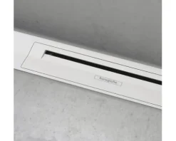 Fertigset Duschrinne hansgrohe RainDrain Flex 700 mm kürzbar weiß matt Wandmontage 56050700 ohne Grundkörper