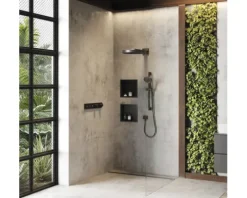 Fertigset Duschrinne hansgrohe RainDrain Match Plus 755 mm schwarz matt 56215670 ohne Installationsset und den uBox Grundkörper