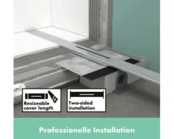Fertigset Duschrinne hansgrohe RainDrain Flex 700 mm kürzbar brushed bronze Wandmontage 56050140 ohne Grundkörper