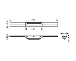 Fertigset Duschrinne hansgrohe RainDrain Flex 700 mm kürzbar edelstahl gebürstet 56043800 ohne Grundkörper
