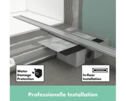 Fertigset Duschrinne hansgrohe RainDrain Original 700 mm edelstahl gebürstet 56197800 ohne Grundkörper