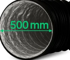 Flexibler Abluftschlauch 500 mm Combiflexrohr Aluminium-Innenbeschichtung feuerfest & extra stabil Für Klima-, Lüftungs- und Abluftanlagen
