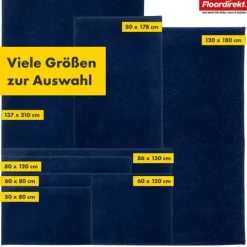 FLOORDIREKT Badematte Nasa - Wasserabsorbierend und Pflegeleicht - Dunkelblau - 60 x 150 cm