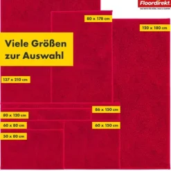 FLOORDIREKT Badematte Nasa - Wasserabsorbierend und Pflegeleicht - Rot - 80 x 120 cm