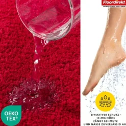 FLOORDIREKT Badematte Nasa - Wasserabsorbierend und Pflegeleicht - Rot - 80 x 120 cm