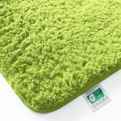 FLOORDIREKT Badematte Sky - Flauschiger Badvorleger mit dichtem Flor - Eckig - Apfelgrün - 50 x 80 cm