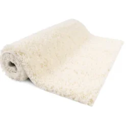 FLOORDIREKT Badematte Sky Soft - Reckteckig - Rutschhemmende Rückseite - Creme - 80 x 150 cm