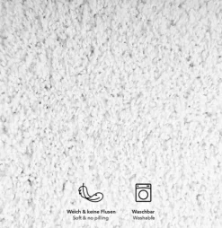 FLOORDIREKT Badematte Sky Soft - Reckteckig - Rutschhemmende Rückseite - Weiß - 50 x 60 cm