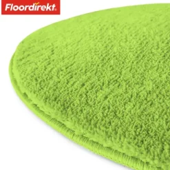 FLOORDIREKT Badematte Sky - Flauschiger Badvorleger mit dichtem Flor - Rund - Ø 120 cm - Grün