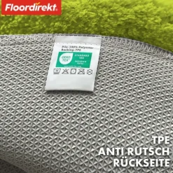 FLOORDIREKT Badematte Sky - Flauschiger Badvorleger mit dichtem Flor - Rund - Ø 120 cm - Grün