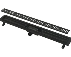 form&style Duschrinne REDONDA 550 x 62 mm Abflussleistung 28 l/min Rost schwarz matt