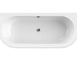 form&style Vorwand Badewanne Back to Wall SANSIBAR 80 x 180 cm Wanne weiß glänzend Schürze schwarz matt