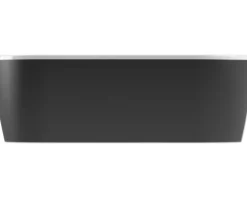 form&style Vorwand Badewanne Back to Wall SANSIBAR 80 x 180 cm Wanne weiß glänzend Schürze schwarz matt