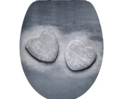 form&style WC-Sitz Stone Heart mit Absenkautomatik grau