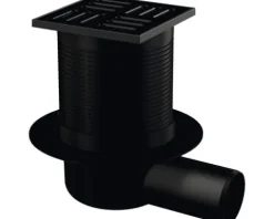 form&style Bodenablauf REDONDA 105 x 105/50 mm waagerecht Abflussleistung 37 l/min Rost schwarz matt
