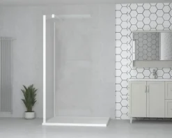 form&style Duschwand MODENA 100 x 195 cm Profil weiß matt Klarglas schmutzabweisende Glasbeschichtung