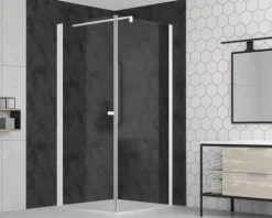 form&style Duschwand MODENA 100 x 195 cm Profil weiß matt Klarglas schmutzabweisende Glasbeschichtung
