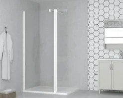 form&style Duschwand MODENA 100 x 195 cm Profil weiß matt Klarglas schmutzabweisende Glasbeschichtung