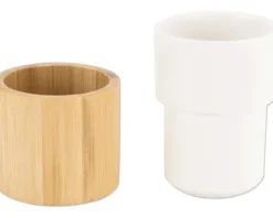 form&style Zahnputzbecher Curetta Keramik mit Bambus