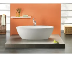 Freistehende Badewanne OTTOFOND Kent 94 x 190 cm weiß glänzend mit Beleuchtung 71180