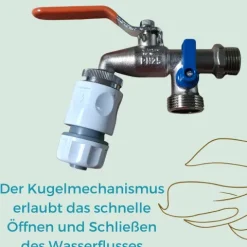 Garten Wasserhahn Kugelhahn 3/4 Doppelanschluss Außen Doppel Wasserhahn 3/4 Zoll Außenwasserhahn Doppelwasserhahn mit Schlauchanschluss