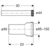 GEBERIT Anschlussgarnitur für WC Bambini Ø90/44 mm x 250 mm weiß 152408001