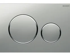GEBERIT Betätigungsplatte Sigma 20 Platte chrom matt / Taster chrom matt / Dekorringe glänzend 115.882.JQ.1