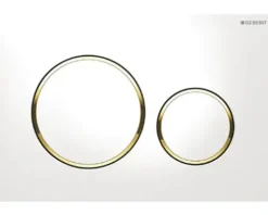 GEBERIT Betätigungsplatte Sigma 20 Platte weiß glänzend / Taster weiß glänzend / Dekorringe gold 115.882.KK.1