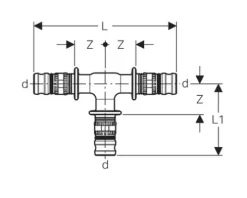 GEBERIT Mepla T-Stück 90° 16 mm 621.310.00.5