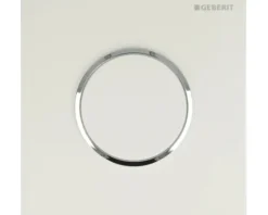 GEBERIT Urinalsteuerung Sigma 10 pneumatisch Platte weiß glänzend / Dekorring chrom 116.015.KJ.1