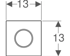 GEBERIT Urinalsteuerung Typ 10 pneumatisch Platte edelstahl gebürstet / Dekorring chrom 116.015.SN.1