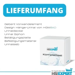 Geberit Vorwandelement HGMBAD Urinal mit Deckel Drückerplatte inkl. Zubehör Set