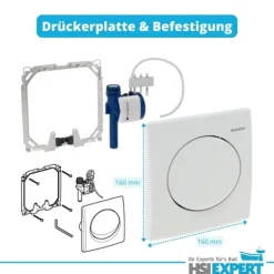 Geberit Vorwandelement Urinal Betätigungsplatte weiß inkl. Zubehör Set