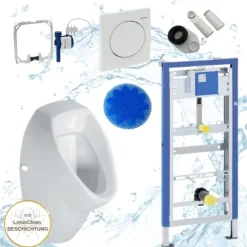 Geberit Vorwandelement Urinal Betätigungsplatte weiß inkl. Zubehör Set