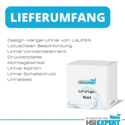 Geberit Vorwandelement Urinal Laufen mit Deckel Drückerplatte schwarz inkl. Zubehör Set